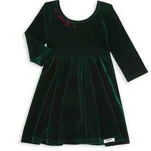Worthy Kids Emerald Velvet “Merry” Dress